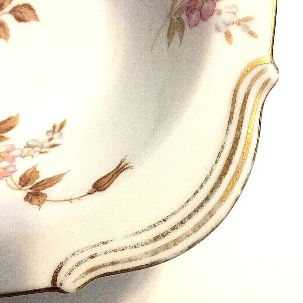 Noritake China Vintage Serving Bowl Rosilla 5212 Roses Pink 10.5 inch Gold Trim